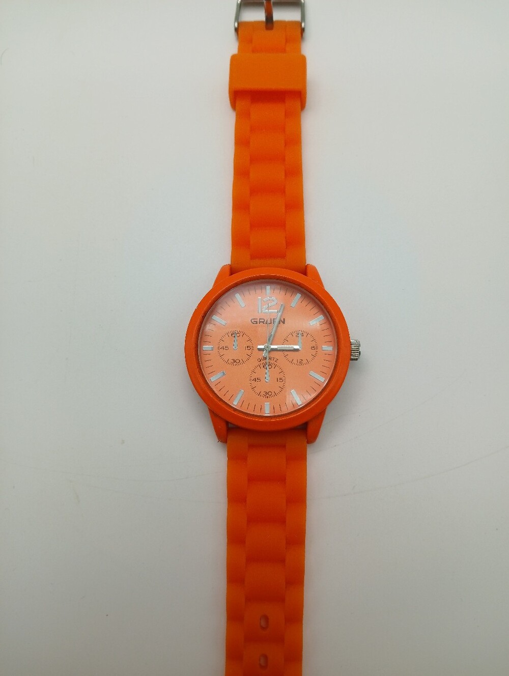 Gruen Bright Orange Silicone Strap Watch